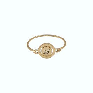 Carolee Letter B Gold Tone Double Sided Charm Bangle Bracelet